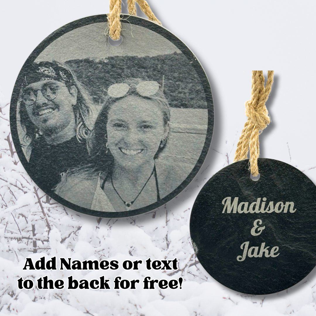 Custom | Photo Ornaments on Slate