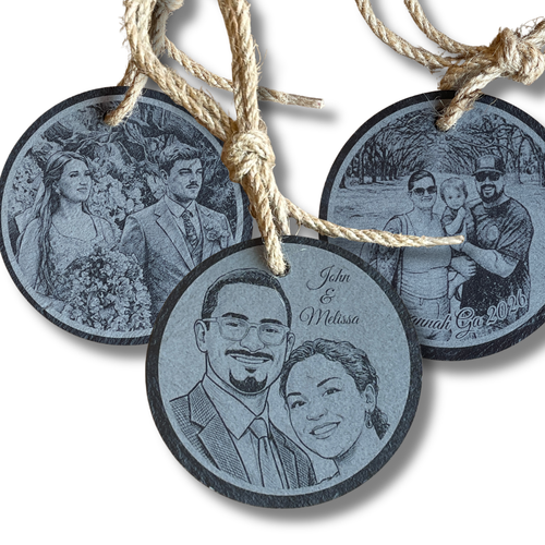 Custom | Photo Ornaments on Slate