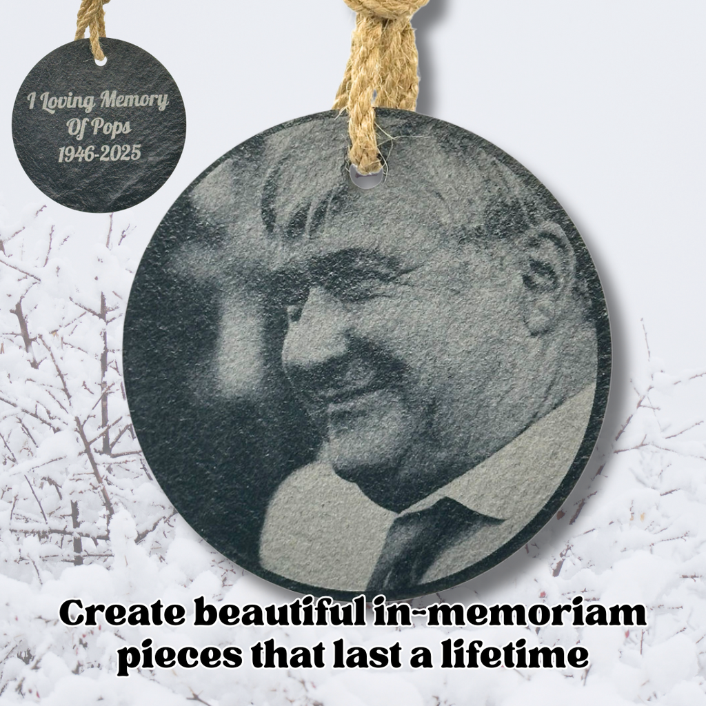 Custom | Photo Ornaments on Slate