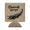 Savannah, GA Alligator | Etched Leather 12oz Can Koozie