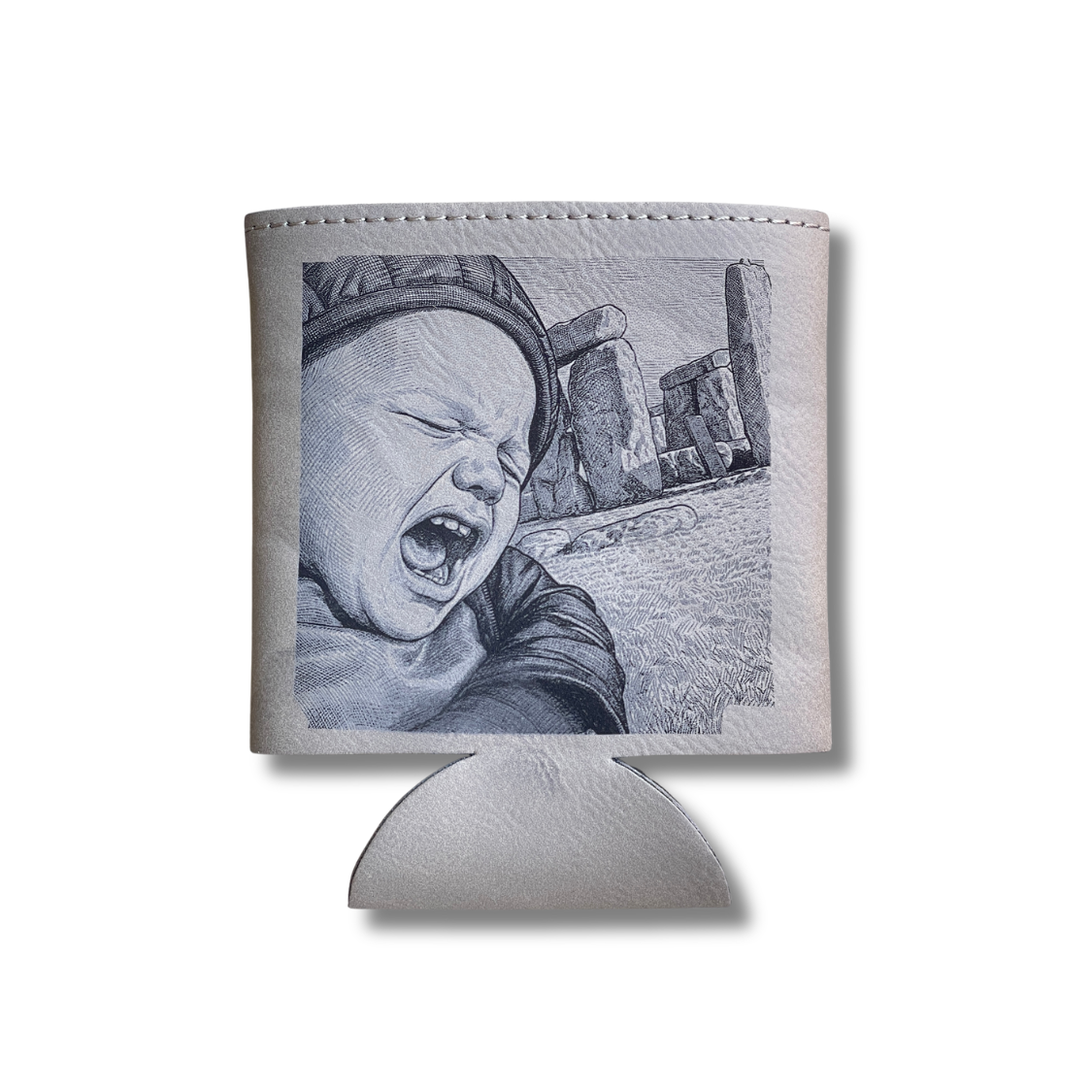Custom | Laser Cut Leather Photo Can Holder Koozie 12oz