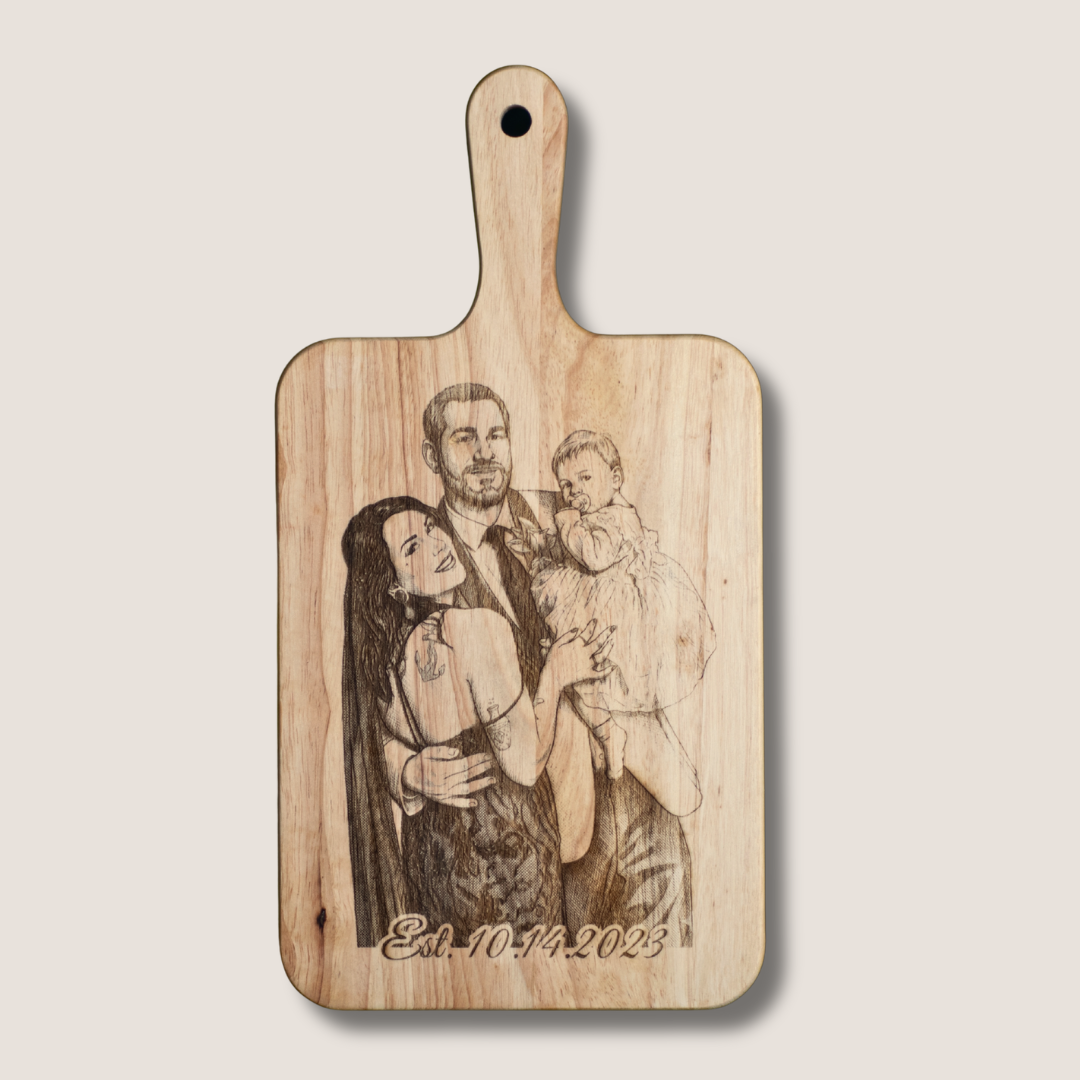 Custom | Photo on Oak Wood Cheeseboard with Handle