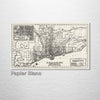 Chicago, IL Loop - Historic Map on Wood