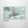 Chicago, IL Loop - Historic Map on Wood