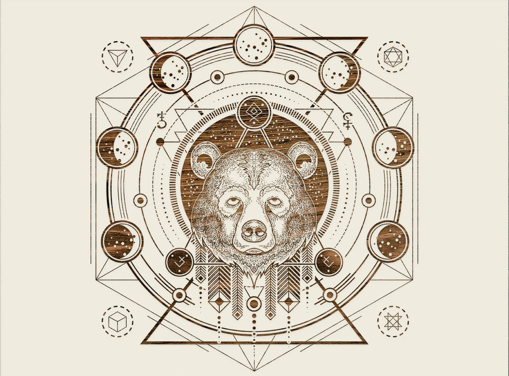 Abstract Moon Phases Bear