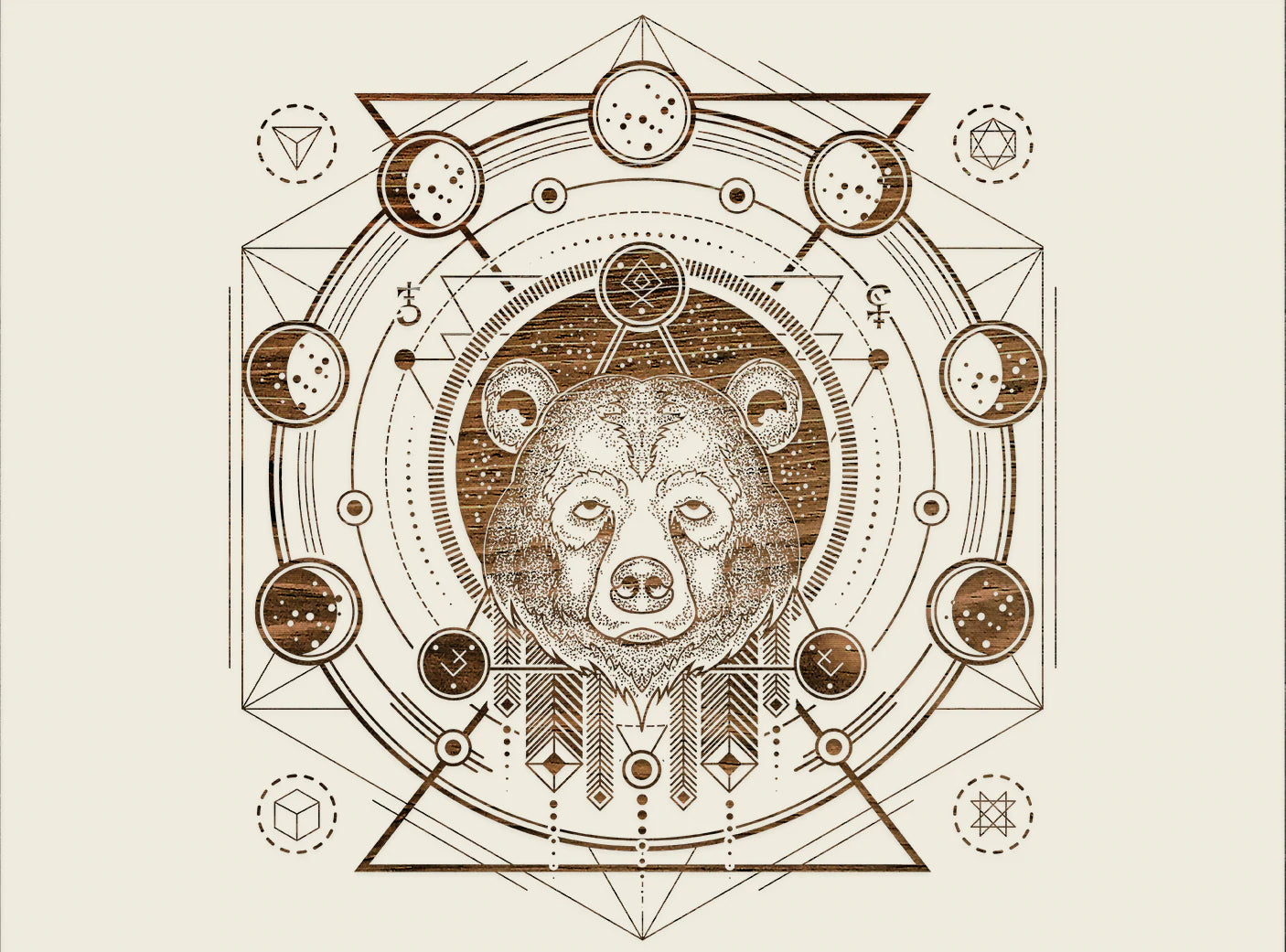 Abstract Moon Phases Bear
