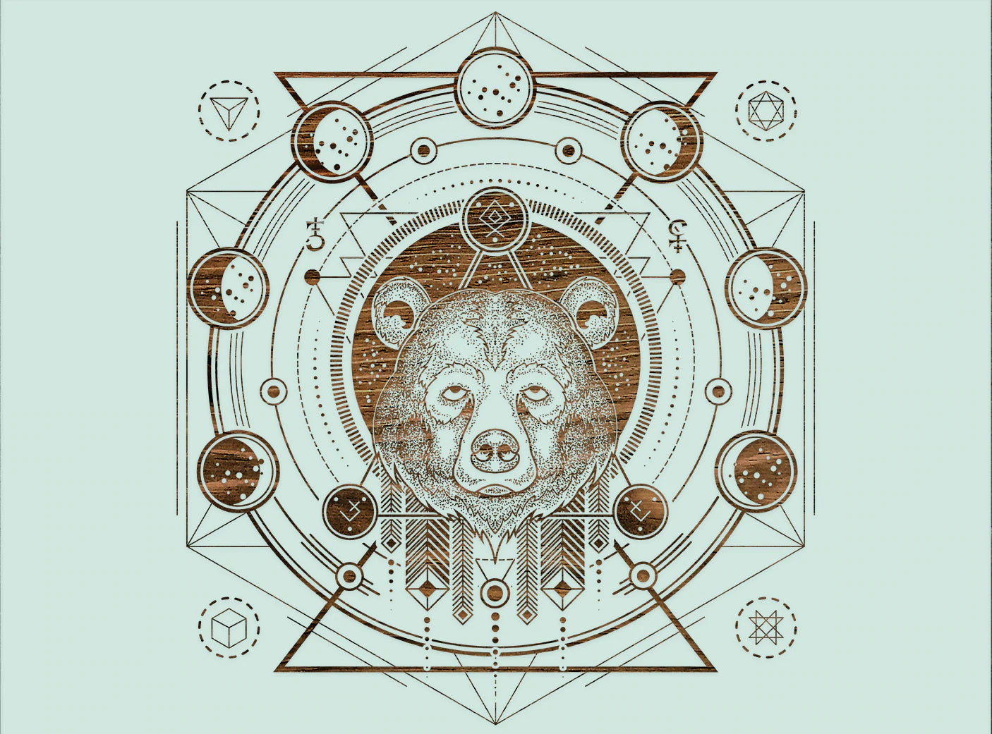 Abstract Moon Phases Bear