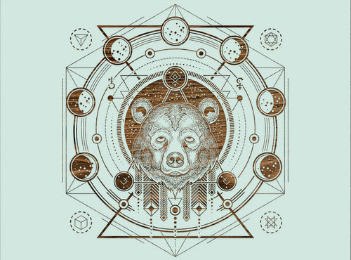 Abstract Moon Phases Bear