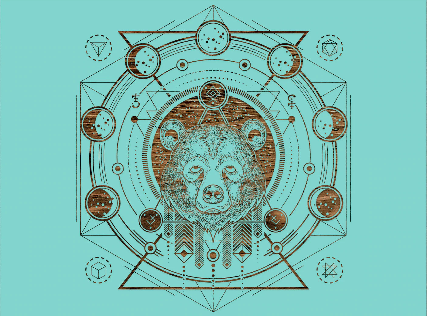 Abstract Moon Phases Bear