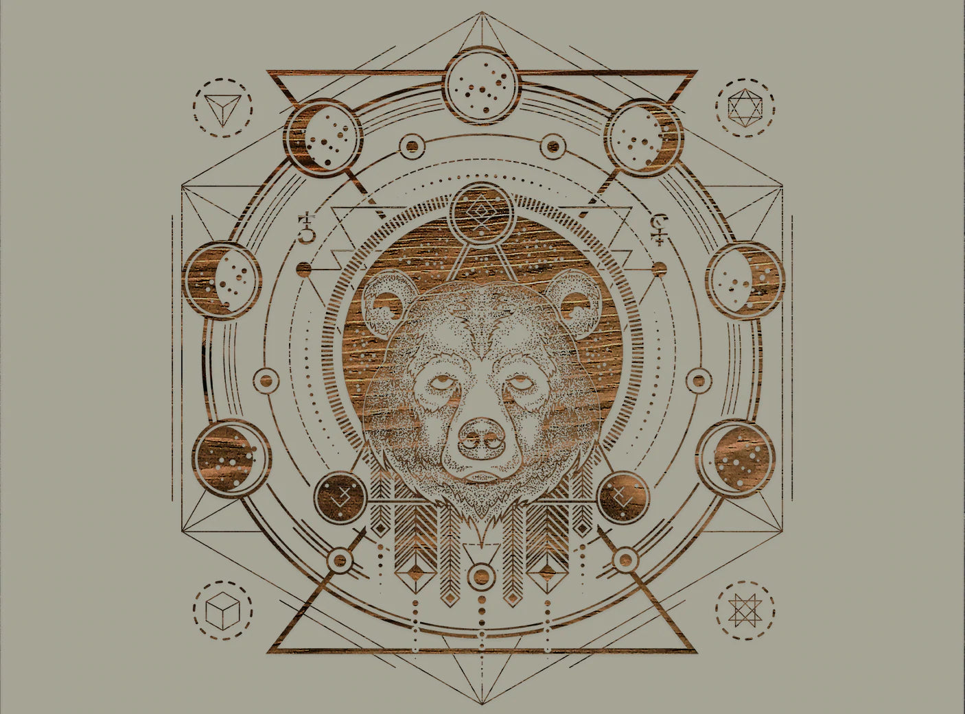 Abstract Moon Phases Bear