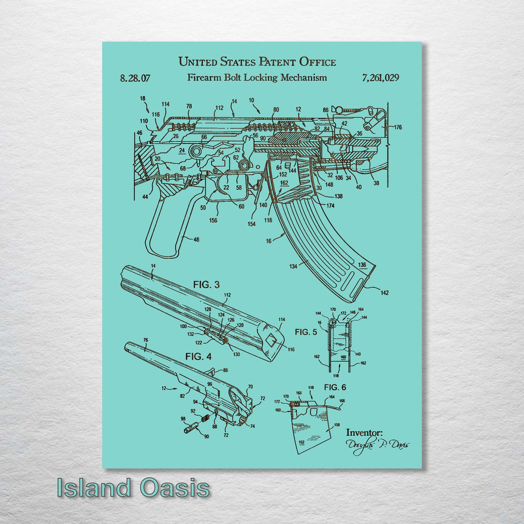 AK-47 Rifle - Patent on Wood