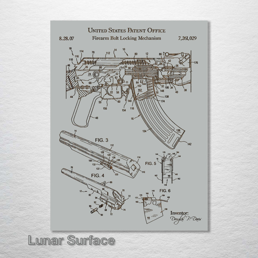AK-47 Rifle - Patent on Wood