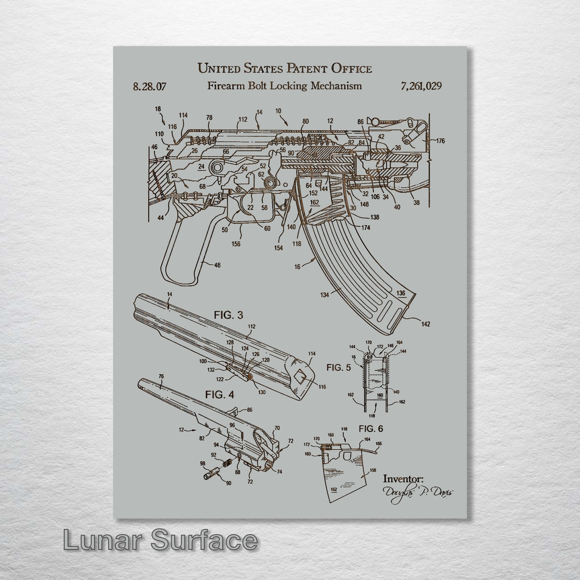 AK-47 Rifle - Patent on Wood