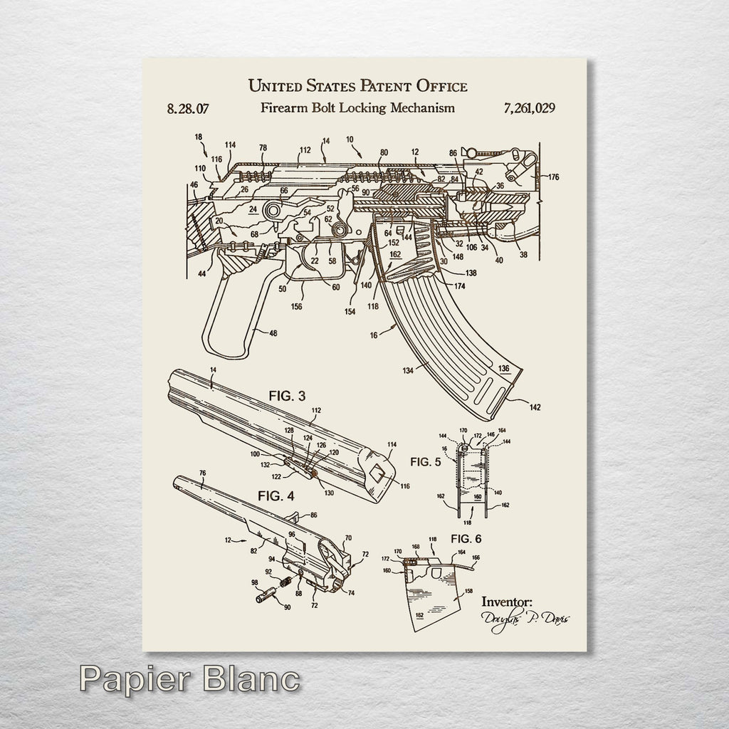 AK-47 Rifle - Patent on Wood
