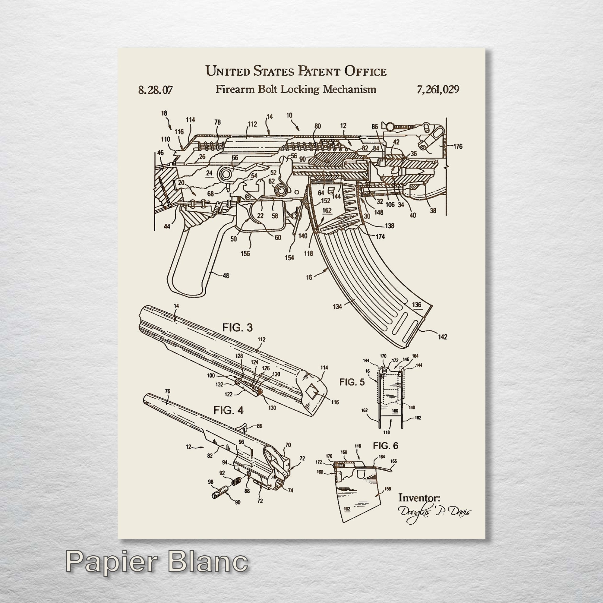 AK-47 Rifle - Patent on Wood
