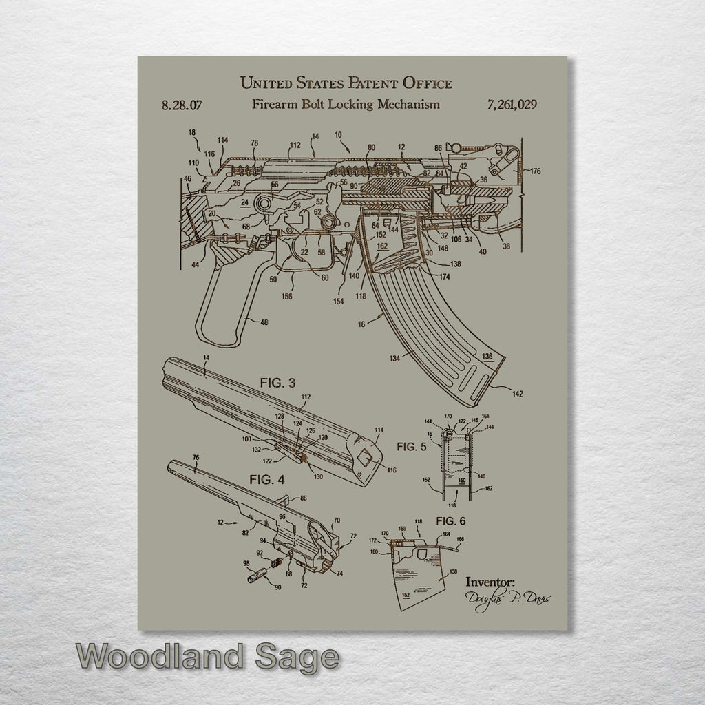 AK-47 Rifle - Patent on Wood