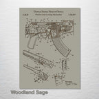 AK-47 Rifle - Patent on Wood