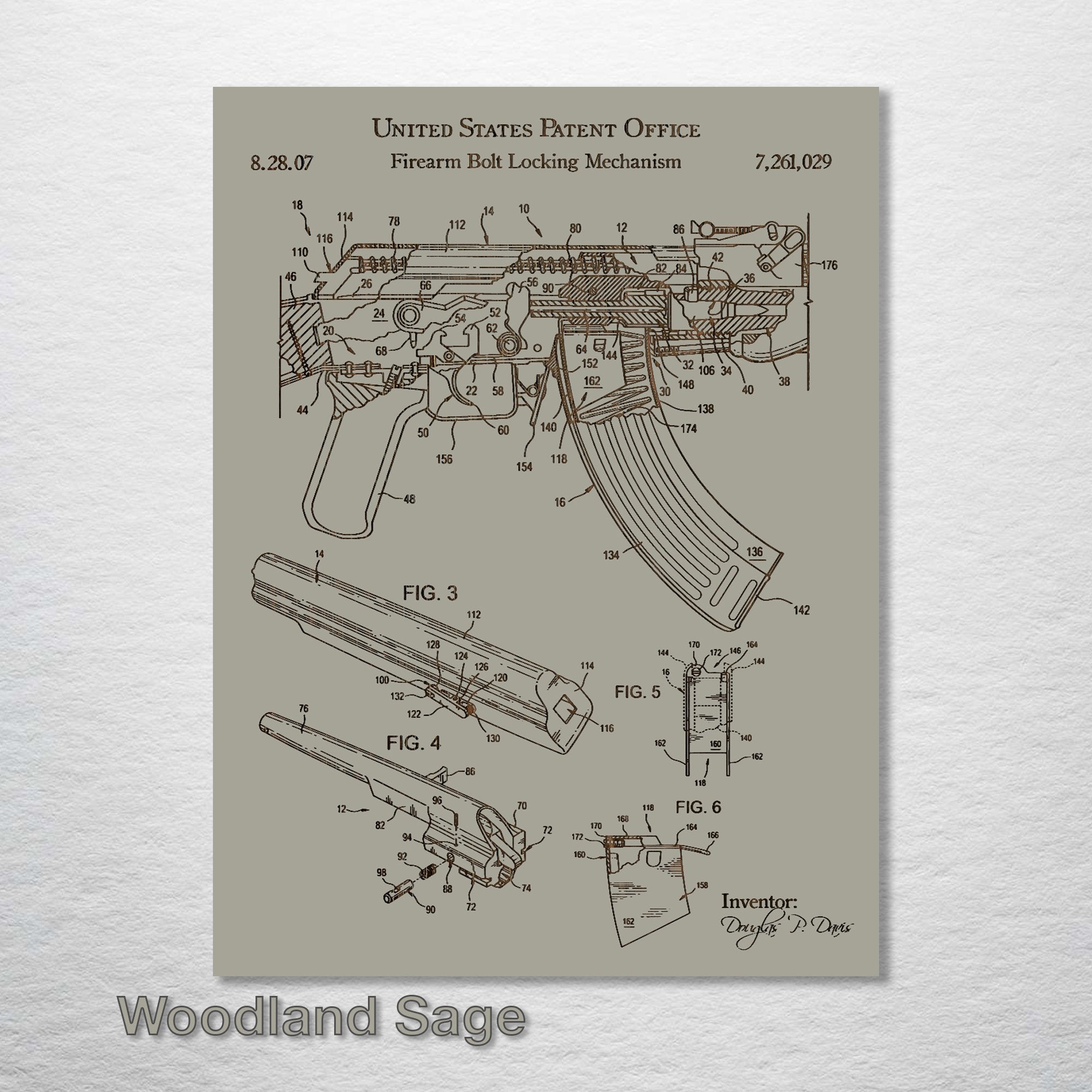 AK-47 Rifle - Patent on Wood
