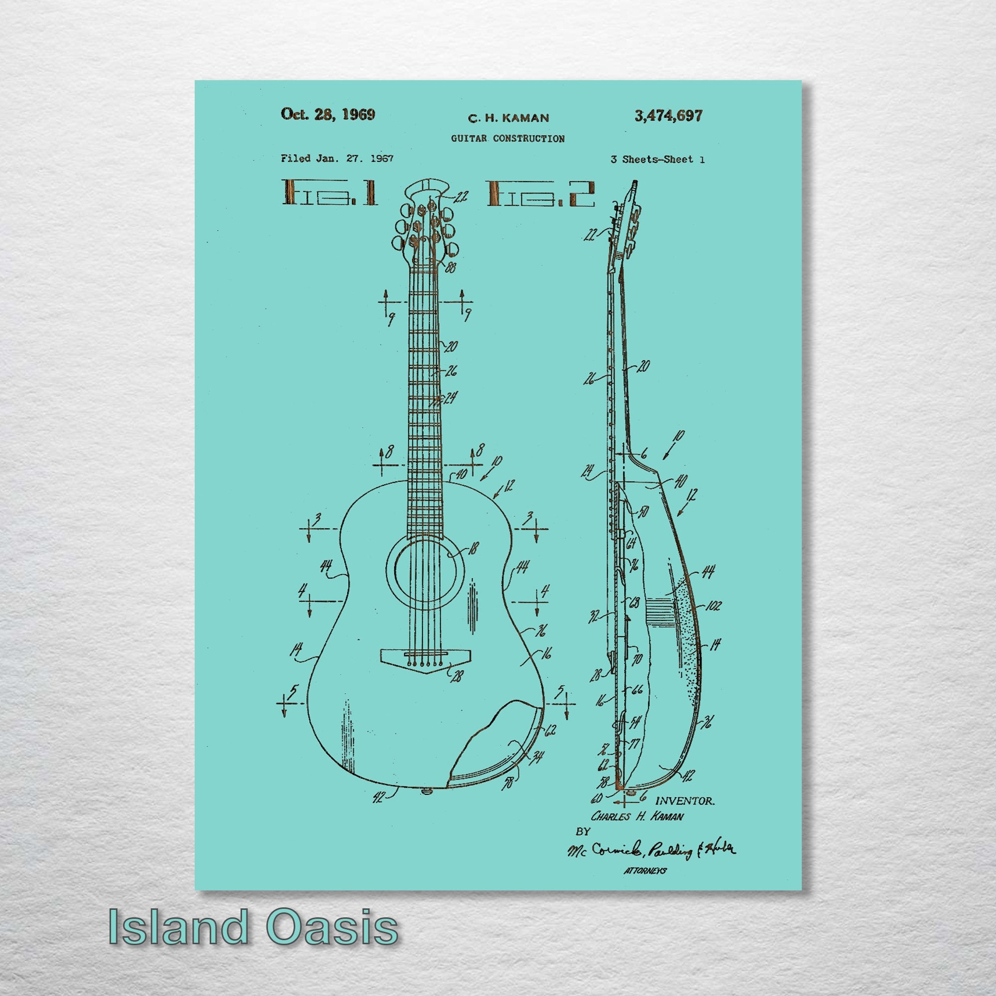 Acoustic Guitar - Patent on Wood
