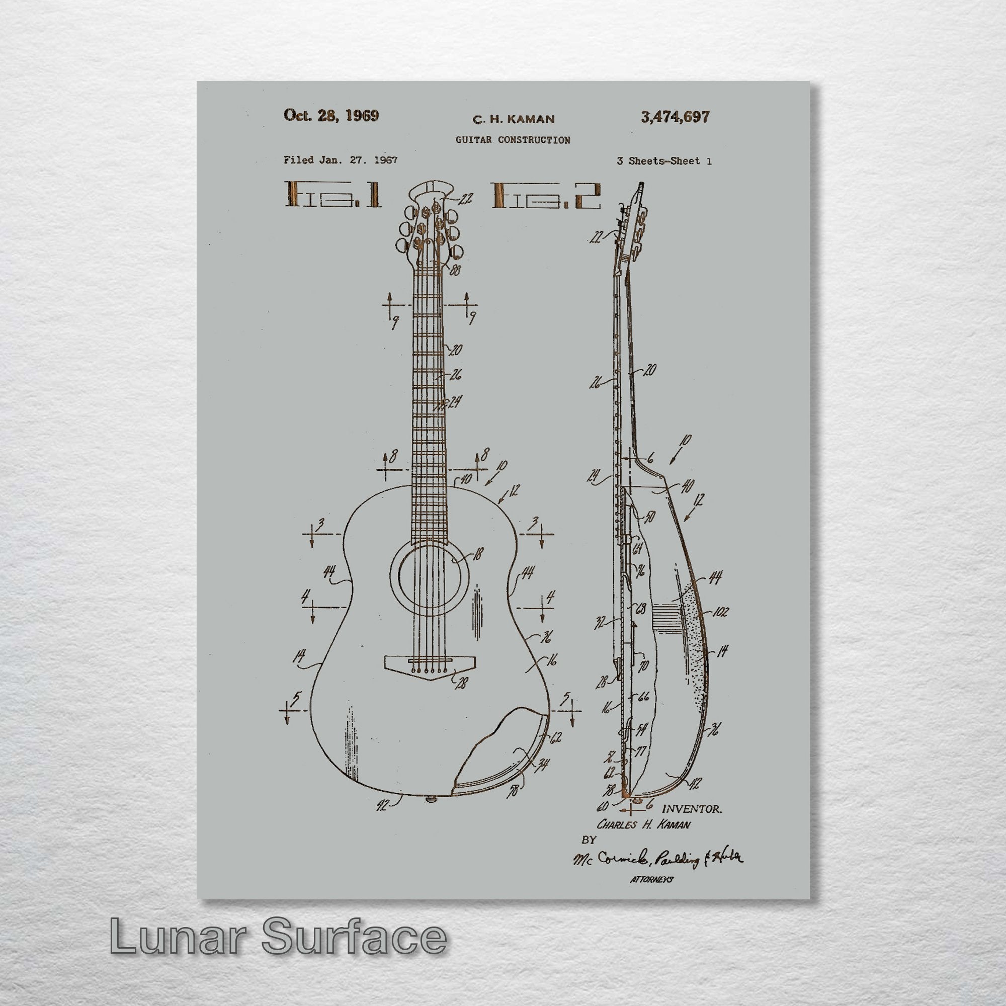 Acoustic Guitar - Patent on Wood