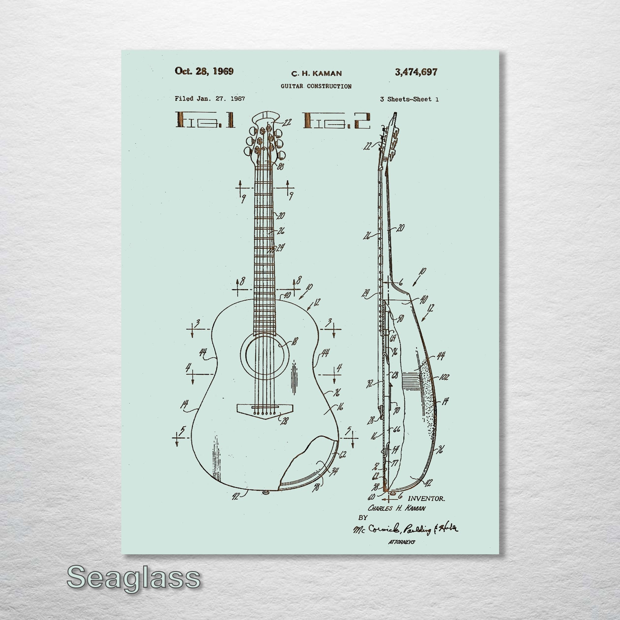 Acoustic Guitar - Patent on Wood