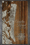 Amelia Island, FL - Street Map on Wood