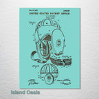 Antique Football Helmet - Patent on Wood