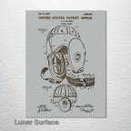 Antique Football Helmet - Patent on Wood