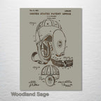 Antique Football Helmet - Patent on Wood