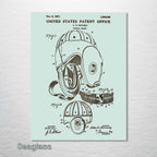 Antique Football Helmet - Patent on Wood