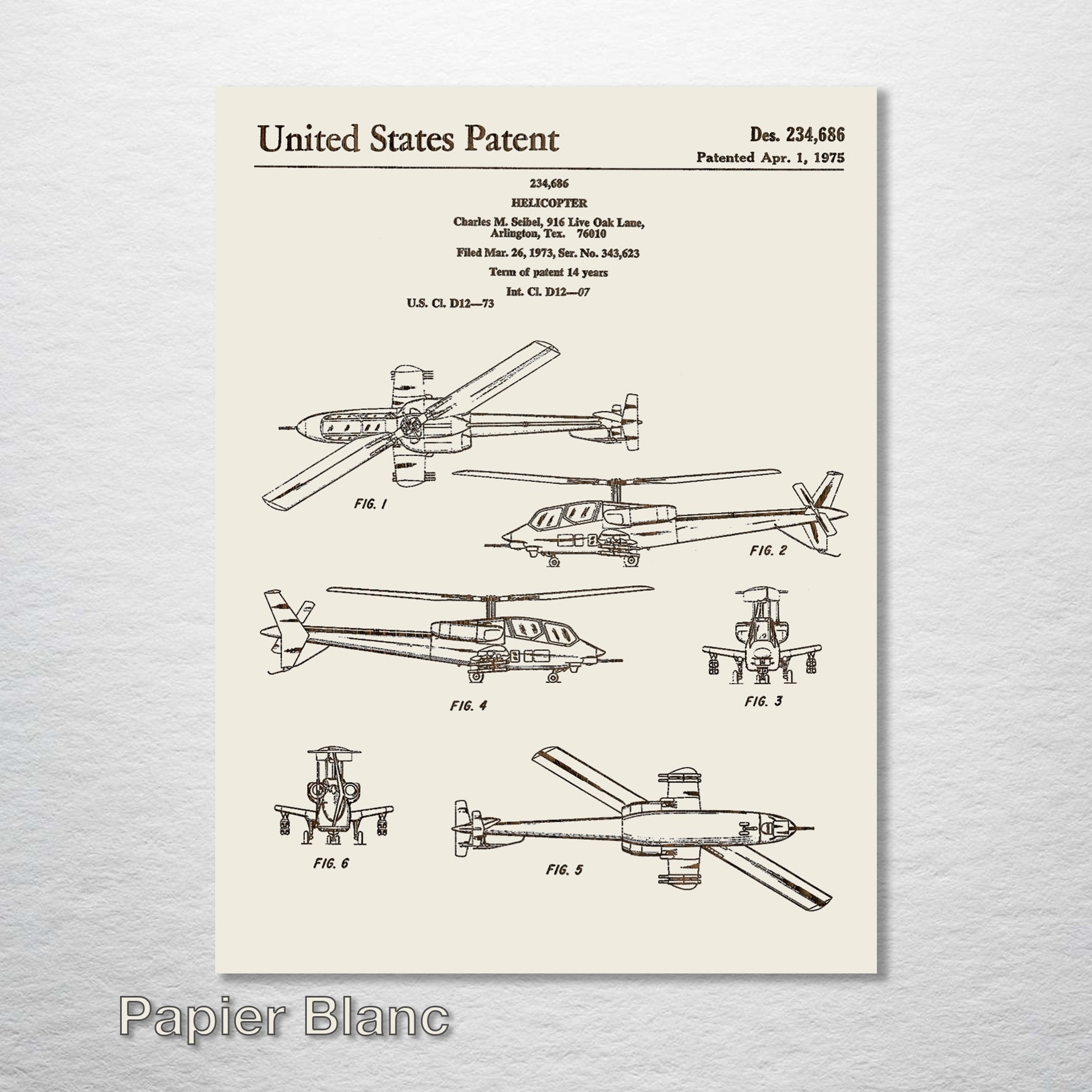 Apache Helicopter - Patent on Wood