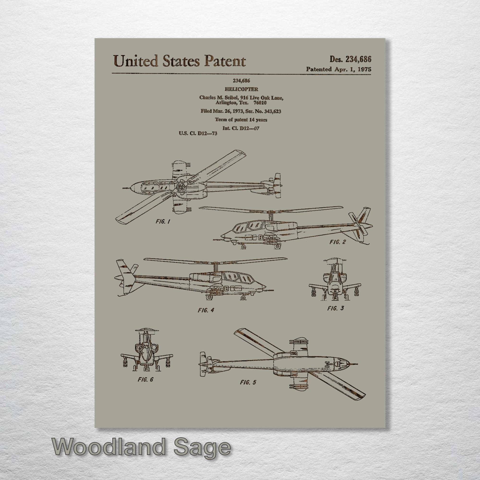 Apache Helicopter - Patent on Wood