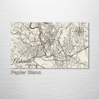 Asheville, NC - Street Map on Wood