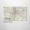Atlanta, GA - Street Map on Wood