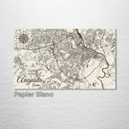 Augusta, GA - Street Map on Wood