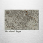 Augusta, GA - Street Map on Wood