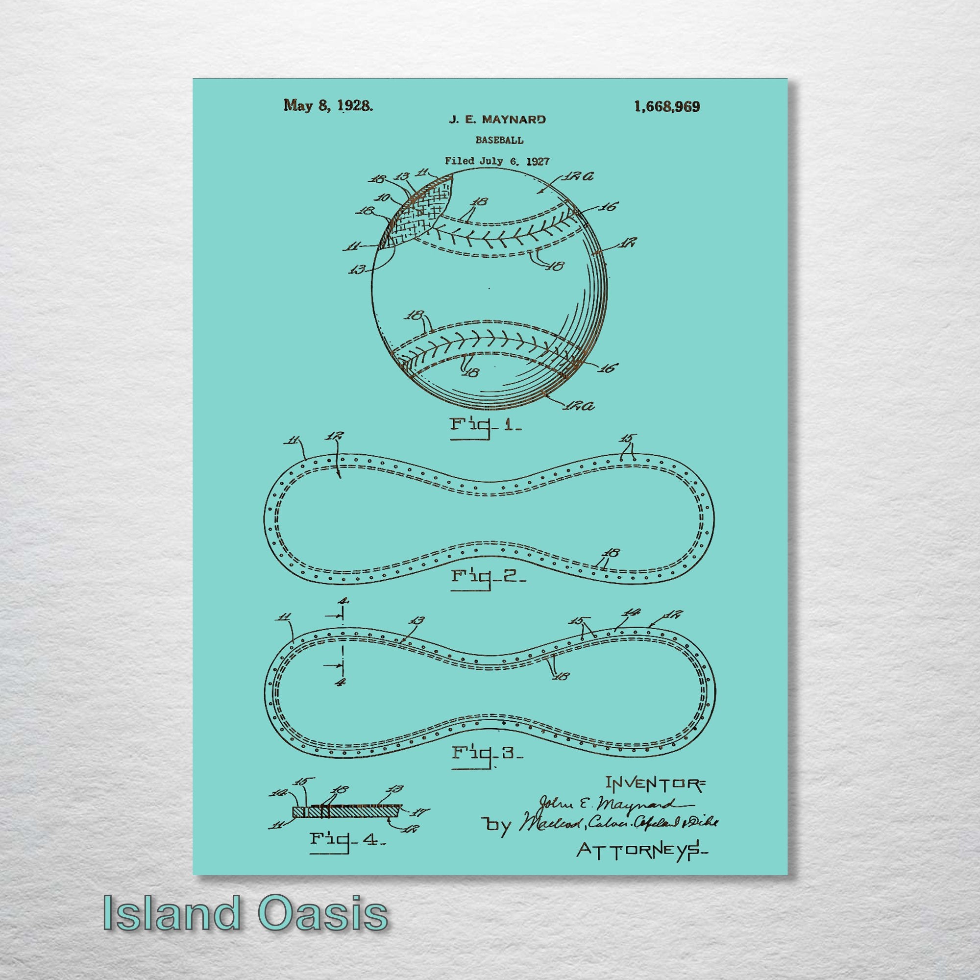 Baseball - Patent on Wood