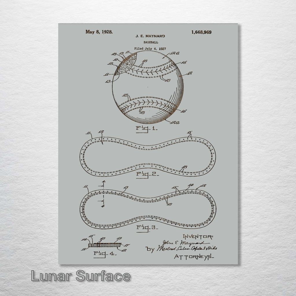 Baseball - Patent on Wood