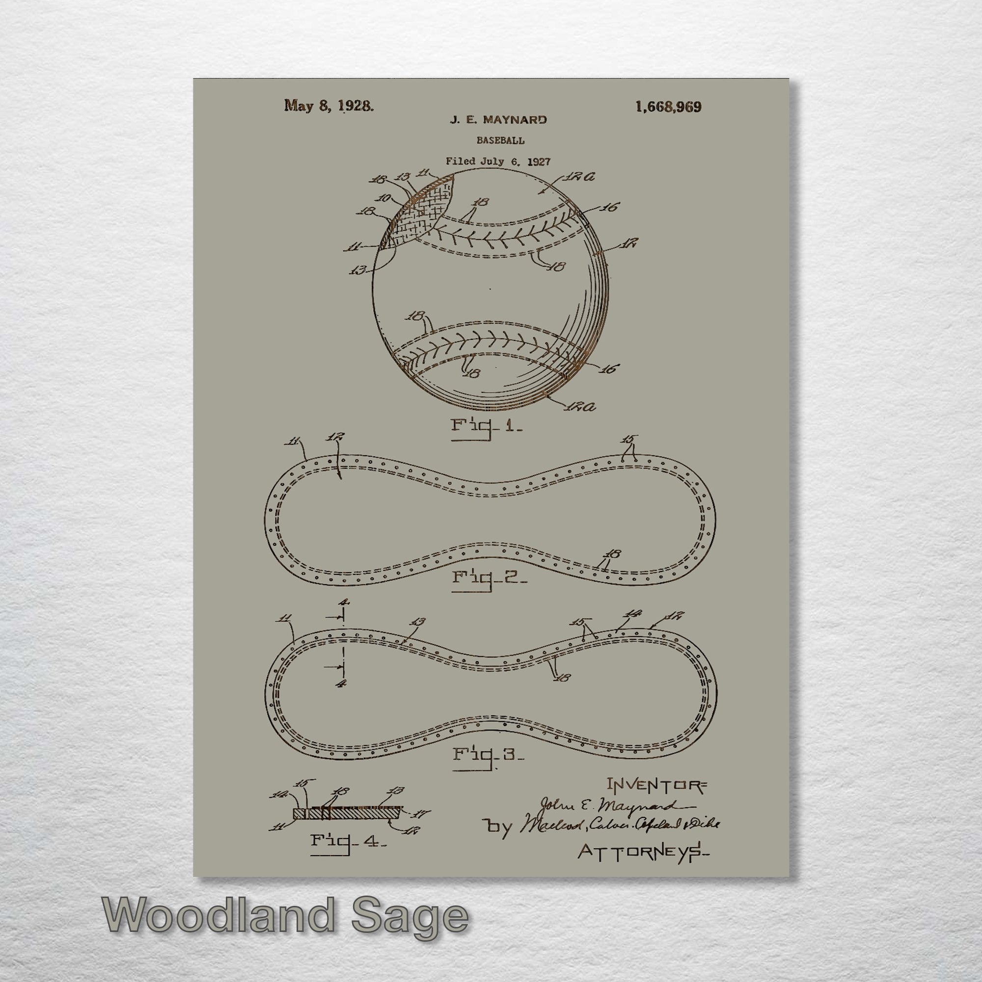 Baseball - Patent on Wood