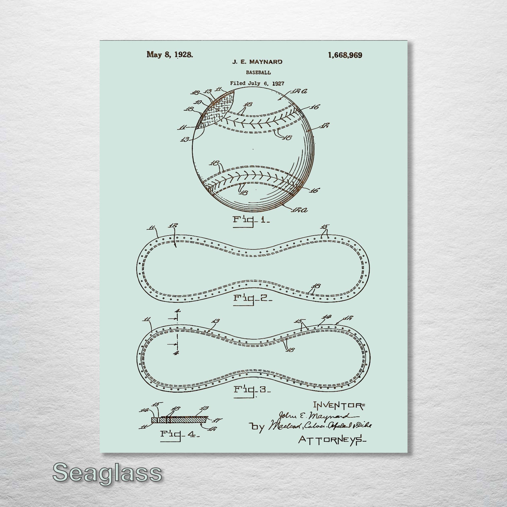Baseball - Patent on Wood