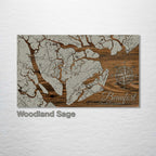 Beaufort, SC - Street Map on Wood