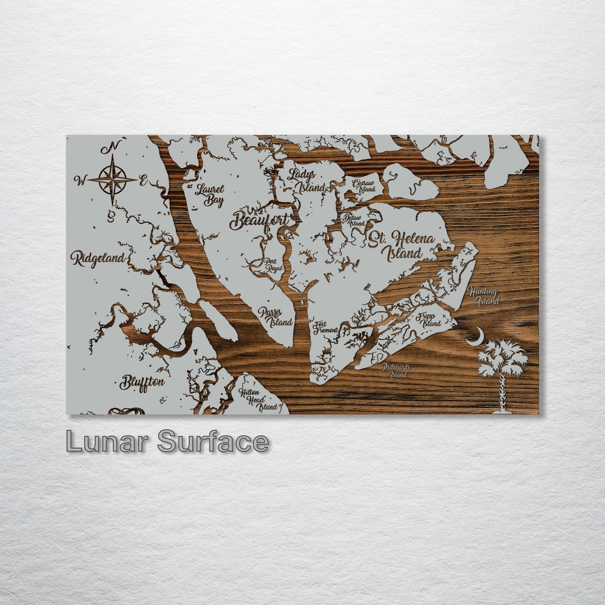Beaufort, SC - Whimsical Map on Wood