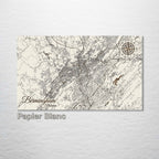 Birmingham, AL - Street Map on Wood