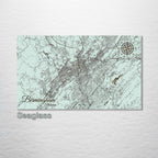 Birmingham, AL - Street Map on Wood