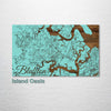 Bluffton, South Carolina - Street Map on Wood