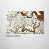 Bluffton, South Carolina - Street Map on Wood