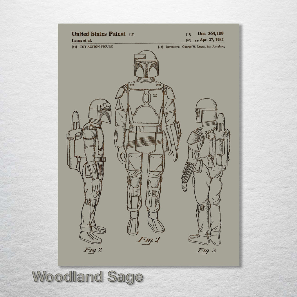 Boba Fett - Patent on Wood