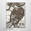 Boston, MA - Historic Map on Wood 1842