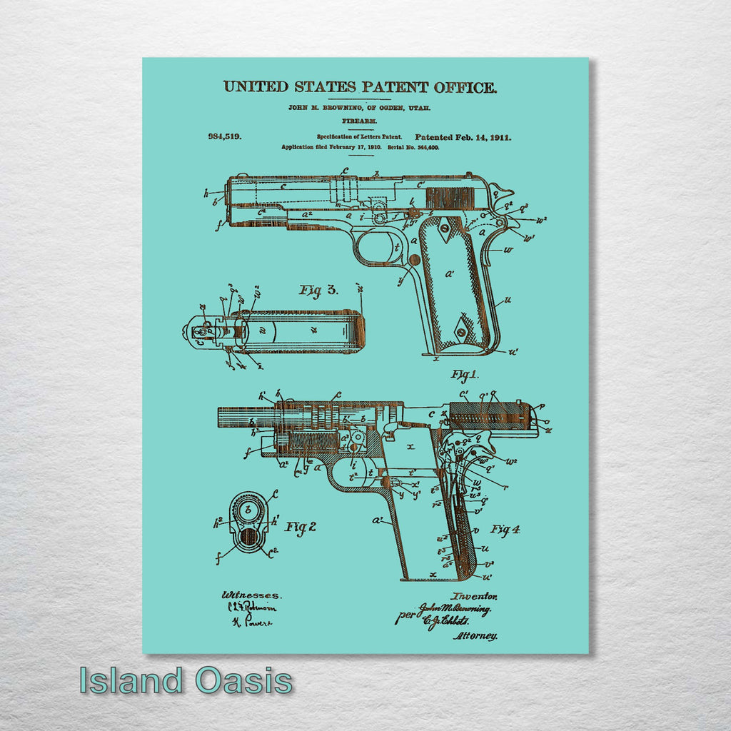 Browning 1911 - Patent on Wood