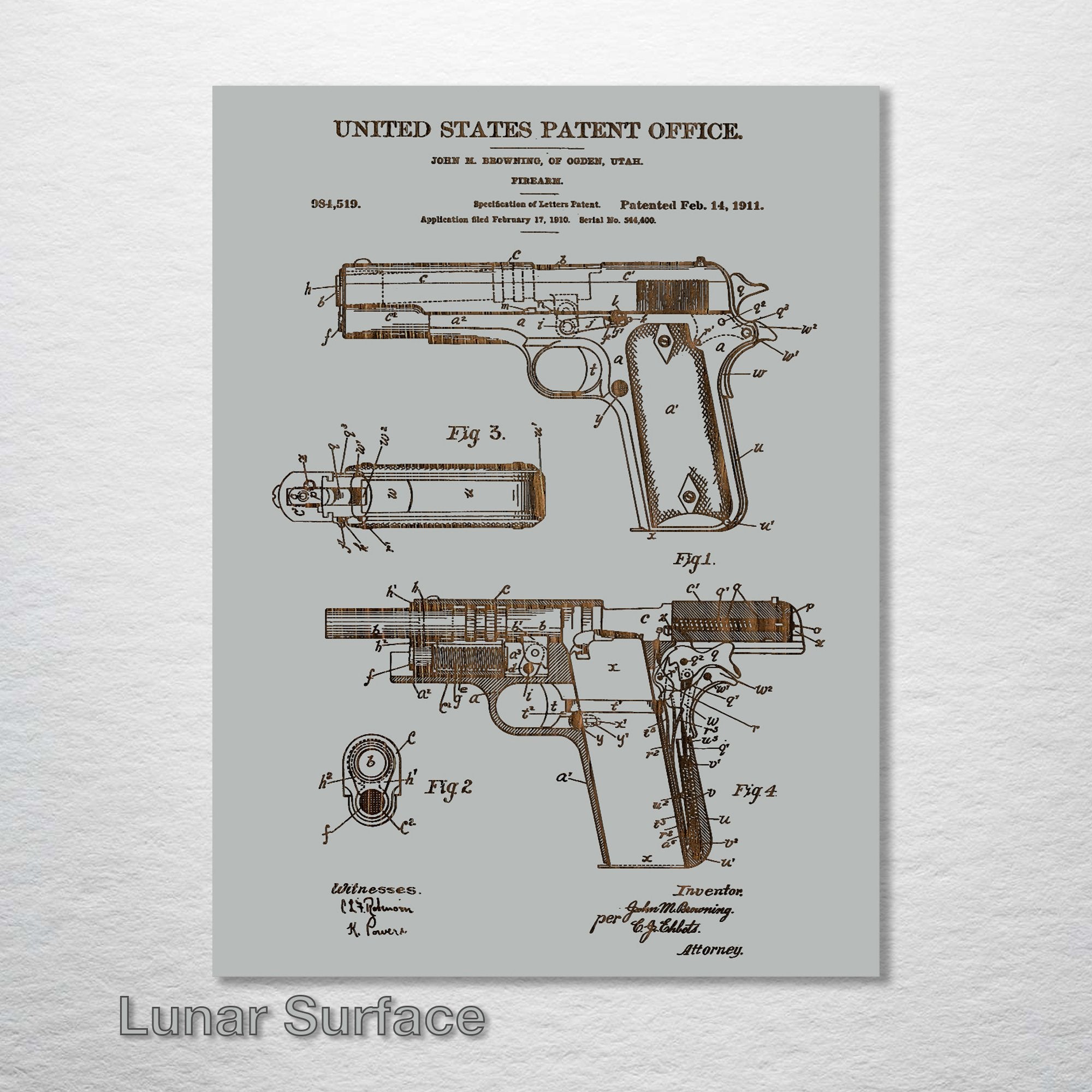 Browning 1911 - Patent on Wood